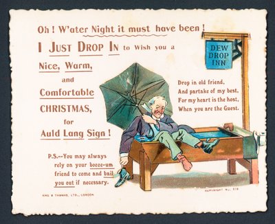酔っ払った男の馬トラフ！、クリスマスカード 作： English School