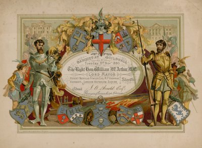 1880年11月9日、ロンドンのギルドホールでの宴会への招待 作： English School