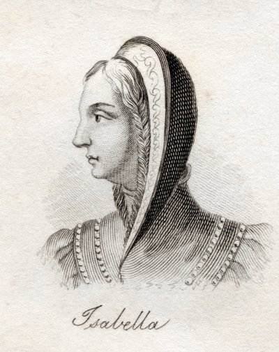 イザベラ1世、カスティーリャとレオンの女王、「クラブの歴史辞典」より1825年 作： English School