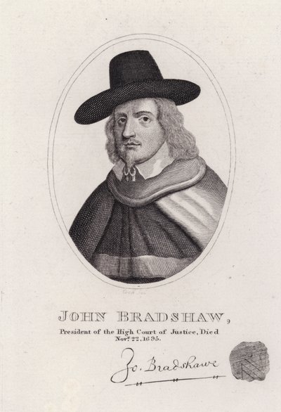 ジョン・ブラッドショー（1649年にチャールズ1世の裁判で高等法院長を務めたイギリスの裁判官）（彫刻作品 作： English School