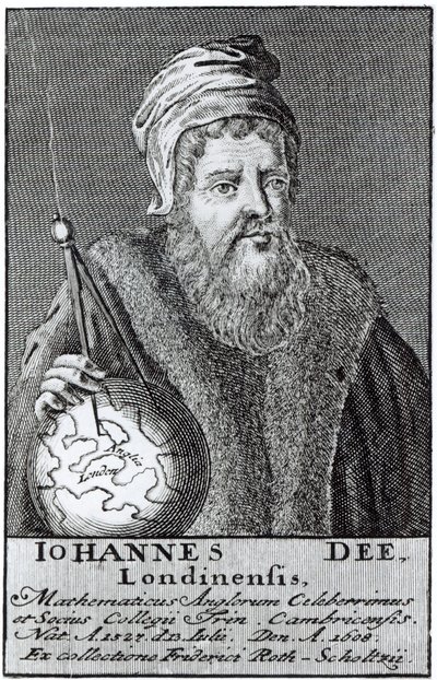 ジョン・ディー（1527-1608）、ロンドン人（彫刻）（バンド写真） 作： English School