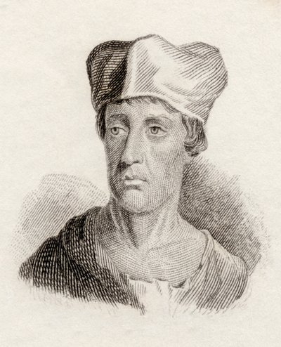 1825年に出版された「クラベス歴史辞典」のジョン・リーランド 作： English School
