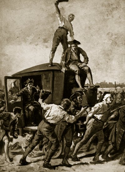 ロンドンの暴徒によって解放されたジョンウィルクス、1768年、イギリス国民のハチンソン物語のイラスト、1923年頃 作： English School