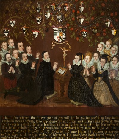 ジョンとメアリータウンリーと家族、1601年 作： English School