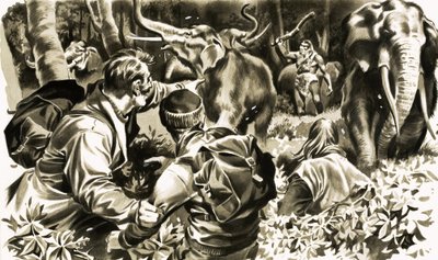 地球の中心への旅。 Jules Verneによる連載のイラスト 作： English School