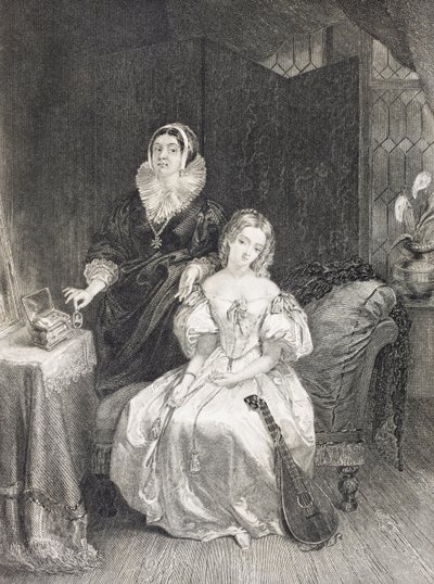 「歴史的肖像画のギャラリー」のジュリエットと彼女の看護師が1880年頃に出版 作： English School