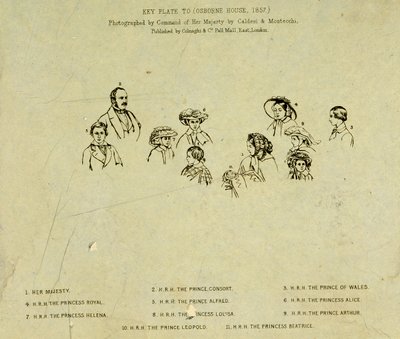 オズボーンハウスでの王室の肖像画のキープレート、1857（190050を参照） 作： English School