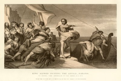 アングロサクソン人を扇動するアルフレッド王 作： English School