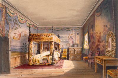キングチャールズルーム、コートヘルハウス、c.1830-40 作： English School