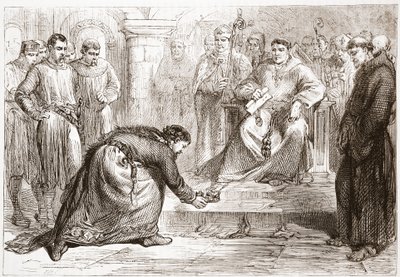 ジョン王と教皇団、ジェームスエイトケンワイリー（1808-1890）によるパブのプロテスタンティズムの歴史からのイラスト。 1878 作： English School
