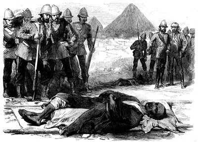 1868年のイギリス遠征からマグダラまで、マグダラで死んだセオドア王 作： English School