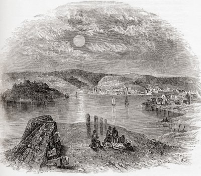 19世紀のアイルランド、コーク州キンセール：A Pictorial Museum, pub.1847 作： English School