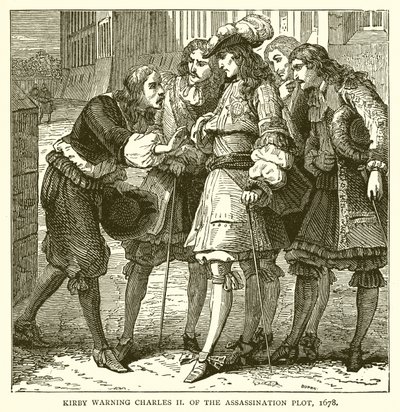 カービィ、チャールズ2世に暗殺計画を警告、1678年 作： English School