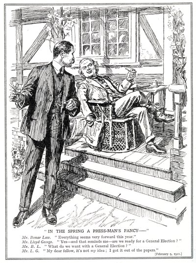 LLoyd George and Bonar Lawが1920年2月の総選挙の見通しについて話し合う 作： English School