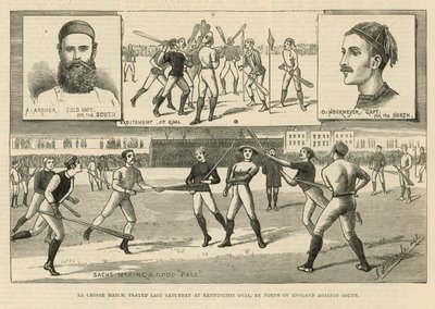 先週の土曜日にイングランド北部がケニントンオーバルで南部と対戦したラクロスの試合 作： English School
