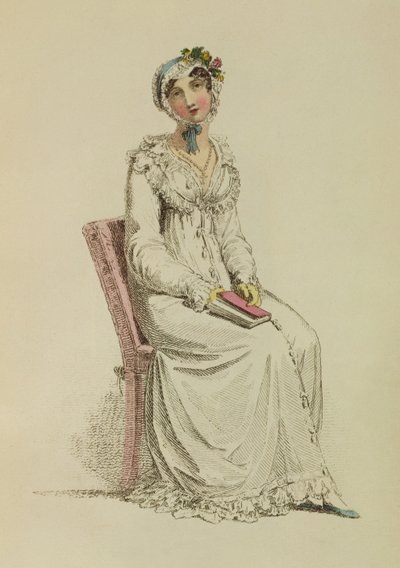 レディースモーニングドレス、アッカーマン芸術貯蔵庫のファッションプレート、1815 作： English School