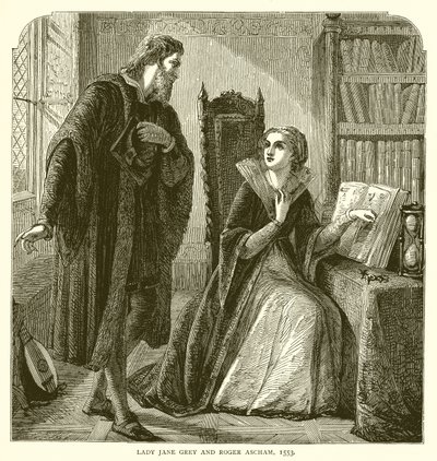 レディジェーングレイとロジャーアスチャム、1553年 作： English School