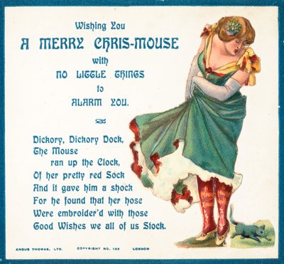 マウス、クリスマスカードに驚いた女性 作： English School