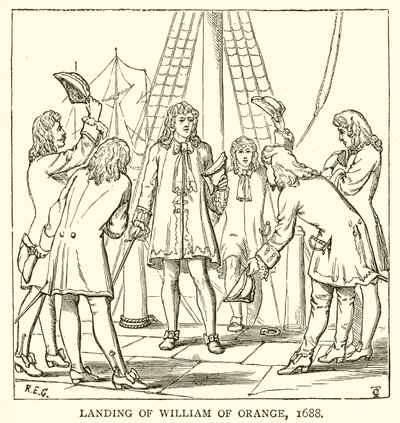 オレンジのウィリアムの上陸、1688 作： English School