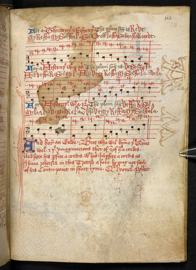 Lansdowne 763, f.113r, 15 世紀に羊皮紙でかなり書かれたボリュームで、さまざまな著者による音楽に関する古代の非常に興味深い論文が含まれています。 作： English School