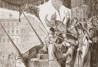 レオXがブルズ・オブ・ザ・ローズ・スティールを発表、ジェームズ・エイトケン・ワイリー（1808-1890）による「プロテスタンティズムの歴史」からの挿絵。 1878 作： English School
