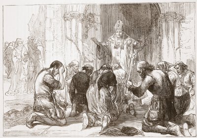 ジェームスエイトケンワイリー（1808-1890）によるパブのプロテスタンティズムの歴史からのイラストによる彼らの信仰の棄権を作っているロラード。 1878 作： English School