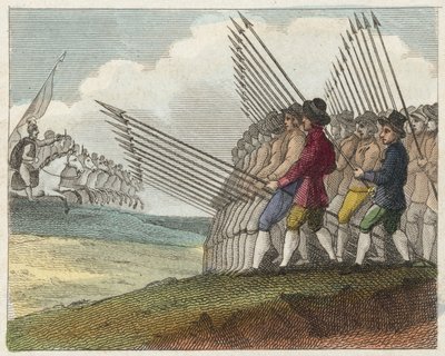 攻撃を撃退するロンドンの見習いたち（カラー版画） 作： English School