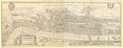 クイーンエリザベス1世の統治下にあるロンドン、Aggas 1560による地図の複製（縮小版） 作： English School