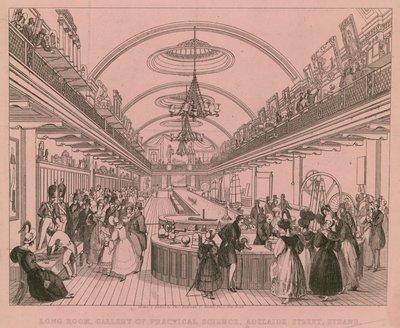 Long Room、Gallery of Practical Science、Adelaide Street、Strand、ロンドン 作： English School