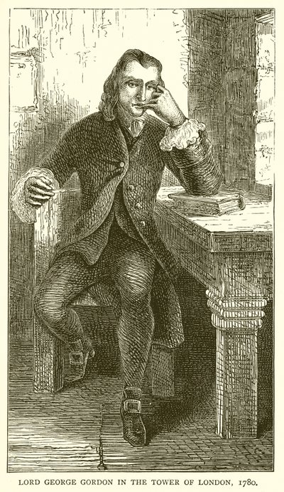 ロンドン塔のジョージゴードン卿、1780年 作： English School