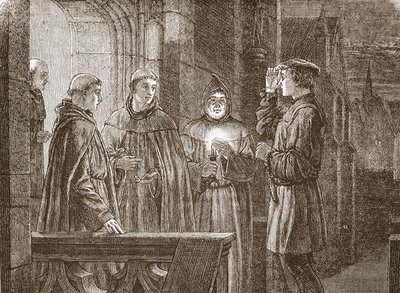 オースティン修道院に入るルター、ジェームズエイトケンワイリー（1808〜1890年）のパブのプロテスタンティズムの歴史からのイラスト。 1878 作： English School