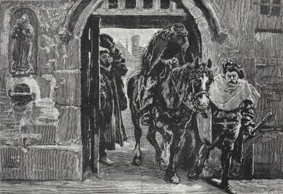 アウグスブルクから逃げるルター、ジェームズエイトケンワイリー（1808-1890）によるパブのプロテスタンティズムの歴史のイラスト。 1878 作： English School