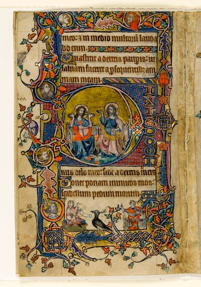 MS 1-2005、Fol。 161v：父と息子、Macclesfield Psalter、サラムの使用、イーストアングリア、1330年頃から歴史的イニシャル 作： English School