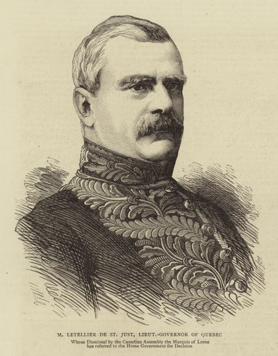 M Letellier de St Just, Lieutenant-Governor of Quebec (e.g. engraving) 作： English School