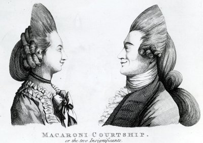 マカロニ求愛、または2つの重要でない、M。ダーリーによって発行、1772年（メゾティント） 作： English School