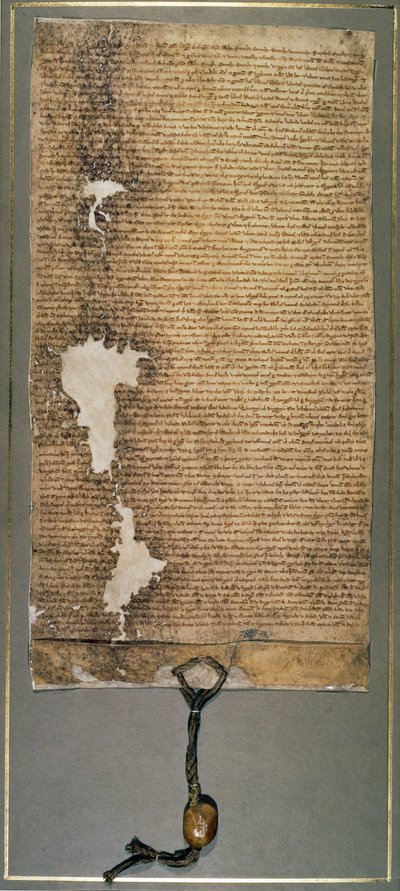マグナカルタ、1225年にヘンリーIIIによって発行された最終バージョン 作： English School