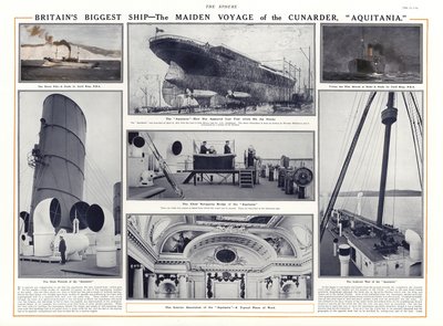 キュナードライナーアキタニアの乙女の航海、1914 作： English School
