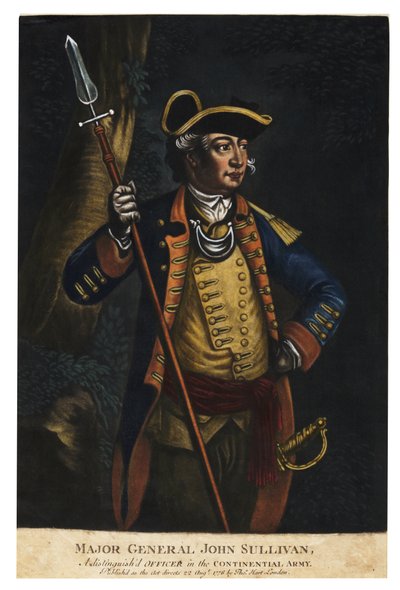 ジョンサリバン少将、1776年（手塗りのメゾチント） 作： English School