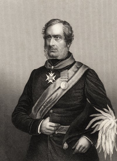 1858年に出版された「インド反乱の歴史」からのヘンリーハブロック少将 作： English School