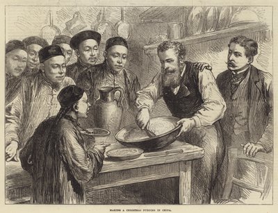中国でクリスマスプディングを作る（彫刻 作： English School