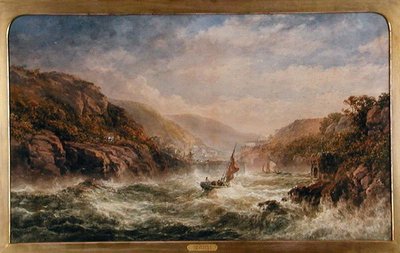 メイキング・フォー・ポート」スコールに見舞われた西海岸の港 1880年頃（紙に水彩画） 作： English School