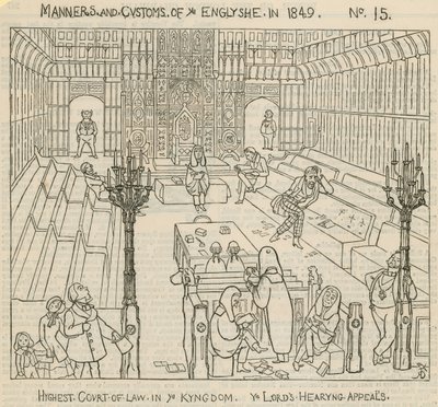 1849年のイギリスのマナーと習慣：英国で最高の裁判所、上訴審で控訴 作： English School