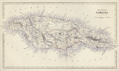 地図ジャマイカ島, G・H・スワンストン著, エディンバラ (カラーリトグラフ) 作： English School