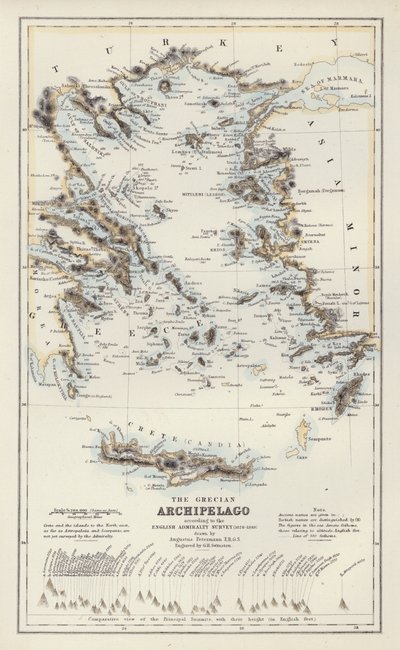地図イギリス提督測量によるギリシャ群島 作： English School