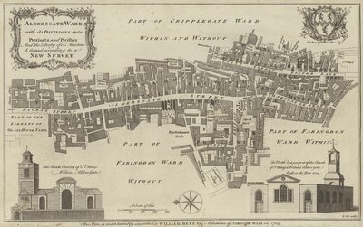ロンドン市オルダースゲート区の地図 作： English School
