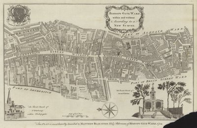 ビショップスゲートワード、ロンドンの地図 作： English School