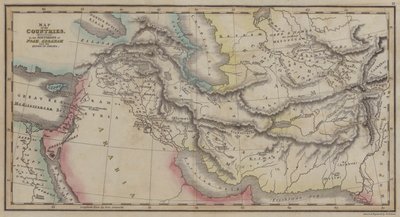 ノア、アブラハム、イスラエルの王たちの歴史に登場する国々の地図（彩色された彫刻版 作： English School