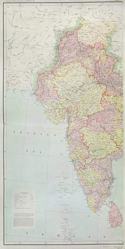 インドの地図、大佐HR Thuillier、RE、インドの測量官、1877年の指示の下で公開 作： English School