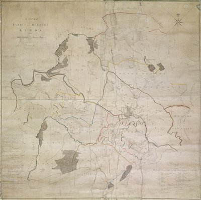 ジョン・トゥークが測量したリーズの地図 作： English School
