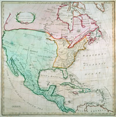北米の地図、T。Stackhouse、1783年 作： English School